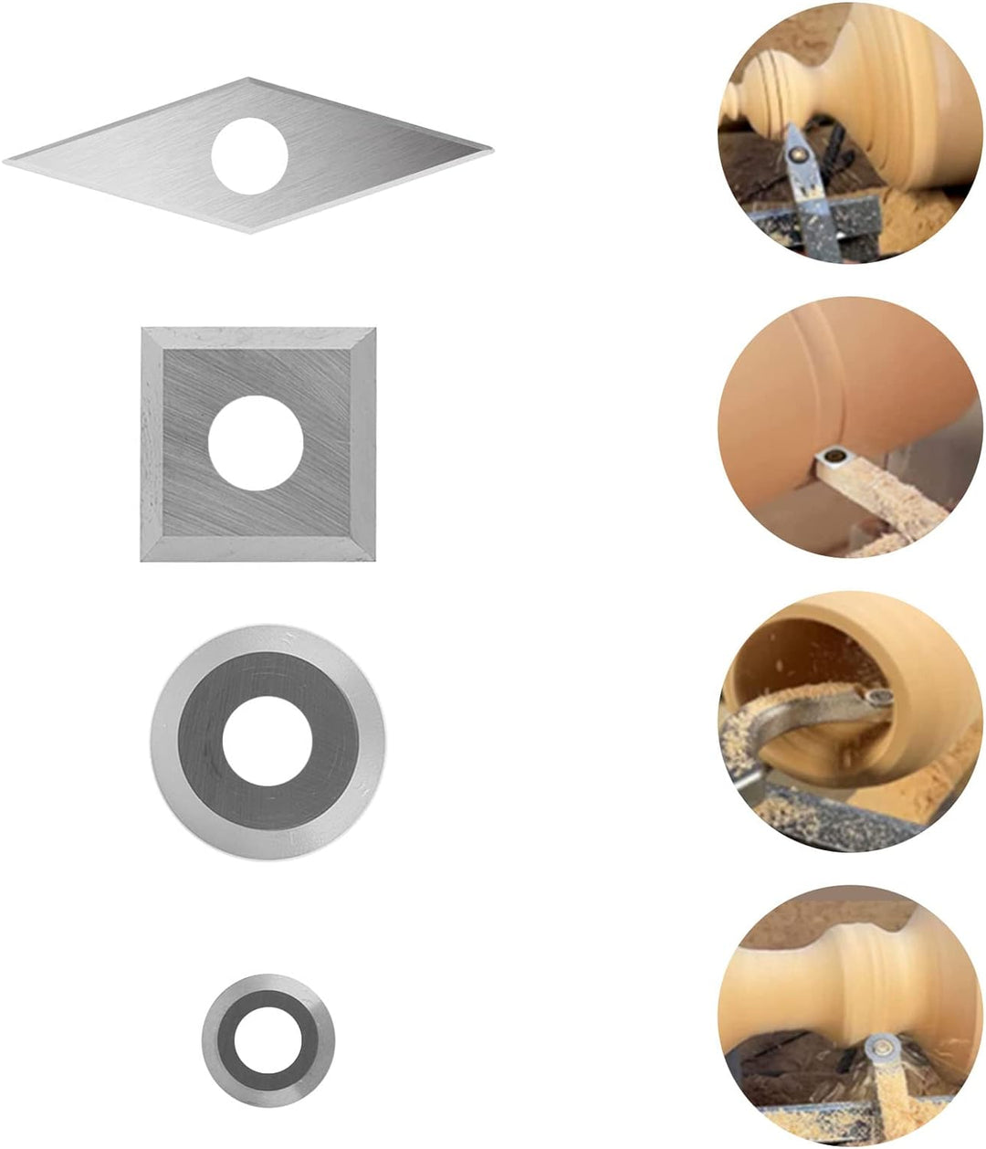 Hartmetall Wendeschneidplatten Set für Drehmeissel, Yasorn 8 Stück Hartmetall Einsatzschneider für H