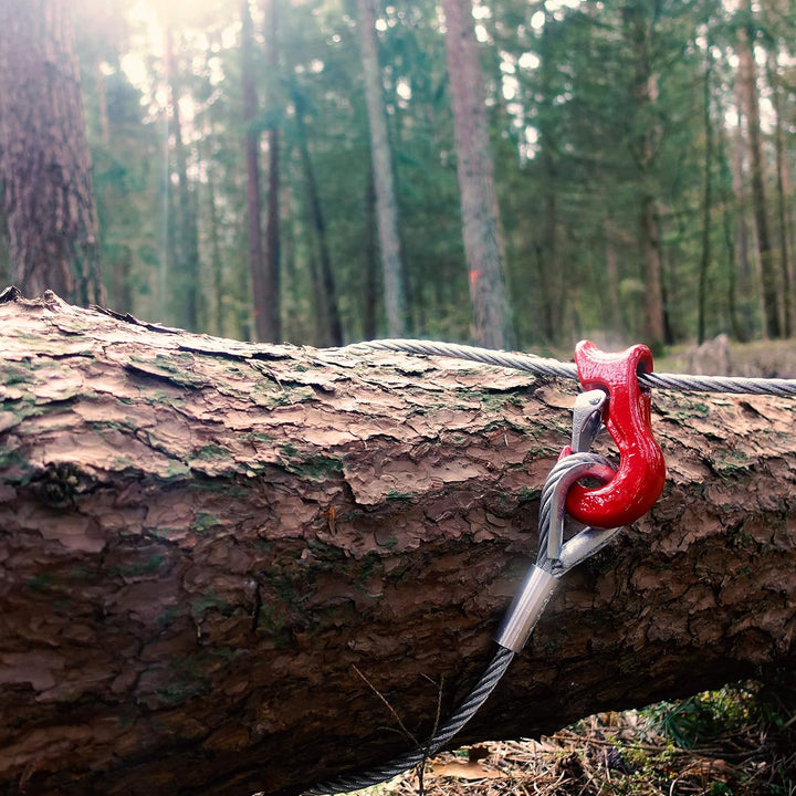 Drahtseile24 Chokerseil mit Kauschen, Rückeseil – Forstseil mit Seil Gleithaken | 10mm – 16mm | 0,5m