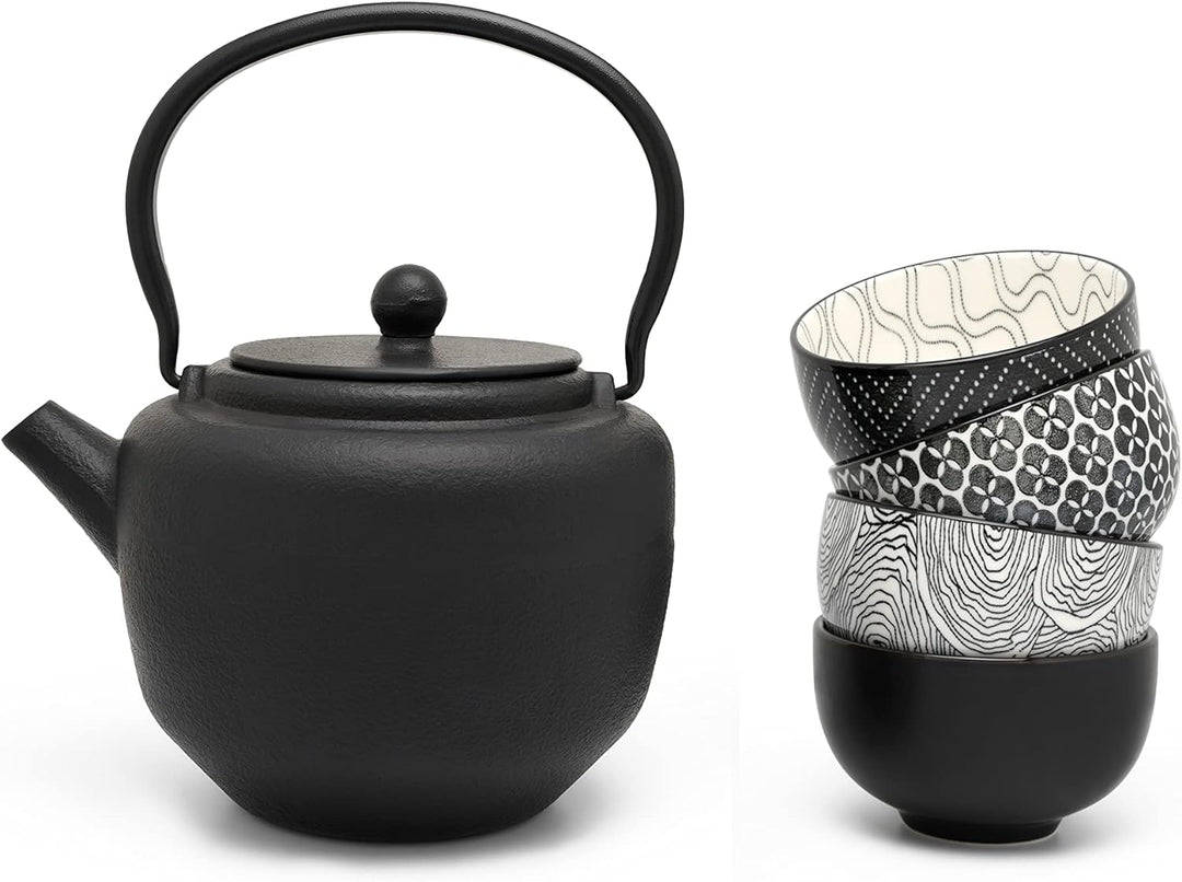 Bredemeijer Schwarze Moderne gusseiserne Asia Teekanne 1.3 Liter