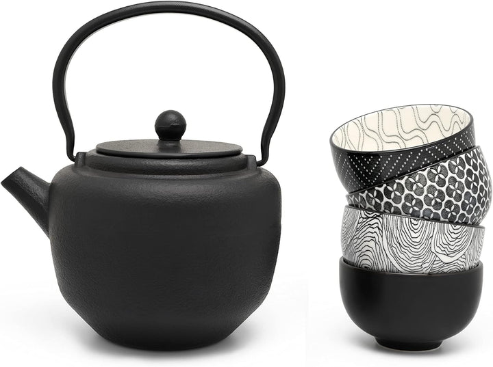 Bredemeijer Schwarze Moderne gusseiserne Asia Teekanne 1.3 Liter
