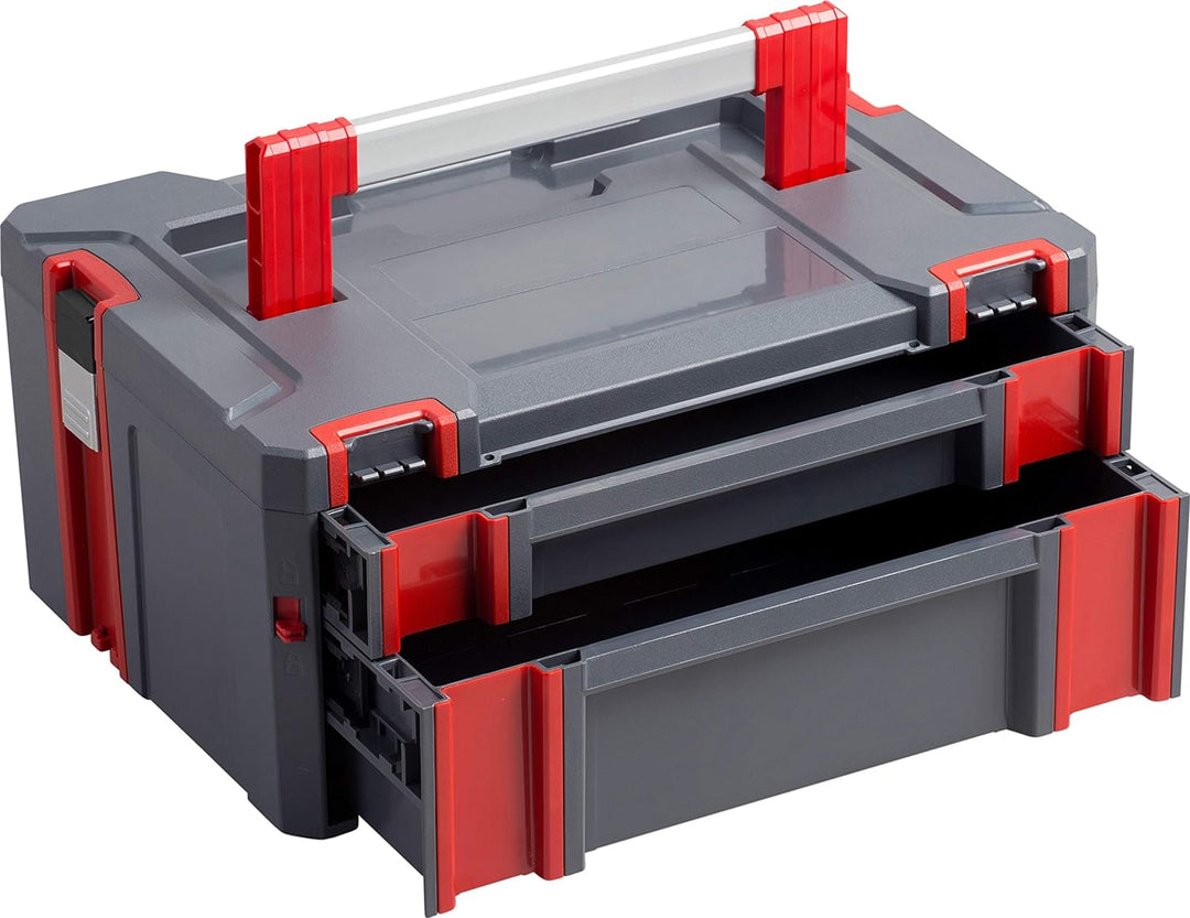 Connex Systembox - Mit zwei Schubladen - 13,5 Liter Volumen - 80 kg Tragfähigkeit - Individuell erwe
