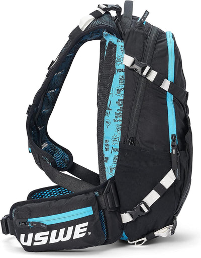 USWE Flow Rucksack mit Rückenprotektor, für Fahrrad, Mountainbike, MTB und E-MTB Flow 16 blau, Flow