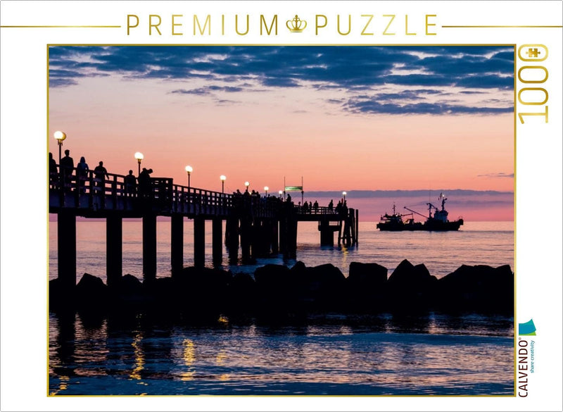 CALVENDO Puzzle Seebrücke Wustrow am Abend 1000 Teile Lege-Grösse 64 x 48 cm Foto-Puzzle Bild von Ri