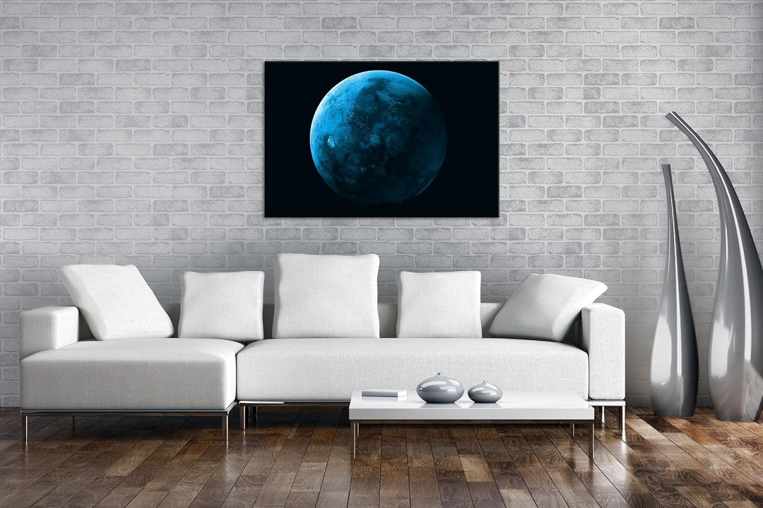 deyoli Planet Mars Format: 80x60 cm Effekt: Monocrome Blau als Leinwandbild, Motiv fertig gerahmt au
