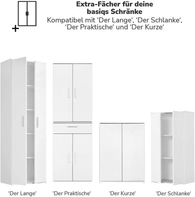 mokebo® Einlegeböden für Schränke aus Holz 'Die Einleger' in weiss, Mehrzweckschrank, Aktenschrank o