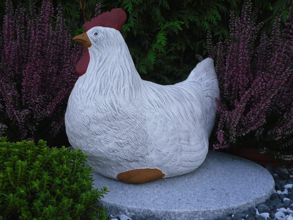 STEINFIGUREN SPICKER Steinfigur Huhn, Henne, Hahn 2er Set 135/5.1, 180/5.1 Gartenfigur Steinguss Tie