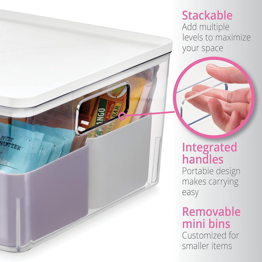 iDesign Aufbewahrungsbox mit 4 Trennboxen, Vorratsbehälter by Rosanna Pansino, Plastikbox aus recyce