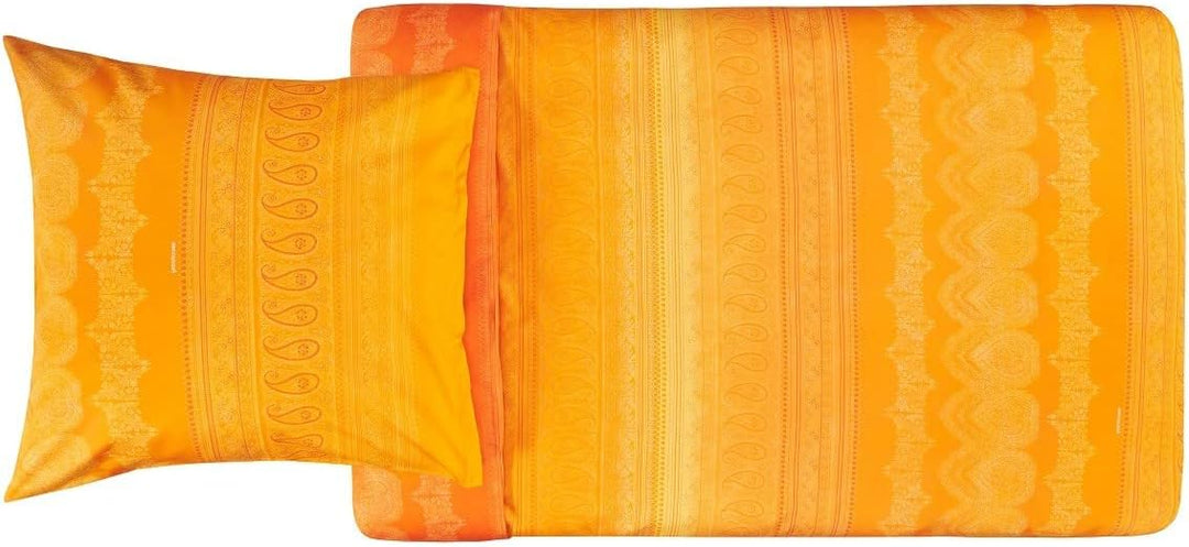 Bassetti Bettwäsche Garnitur Brunelleschi O2 Mandarine 3 tlg. Mako-Satin mit Reissverschluss, Masse: