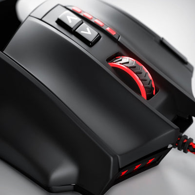 Titanwolf - 16400 DPI USB Laser Gaming Mouse - 18 Tasten - 16400 DPI - konfigurierbare LED-Farb-Bele
