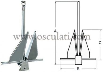 Osculati Danforth Anker 20 kg