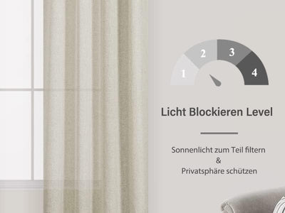 Joywell Leinen Durchsichtige Vorhänge Küche Badezimmer durchsichtige Vorhänge Gepunktete Textur Boho