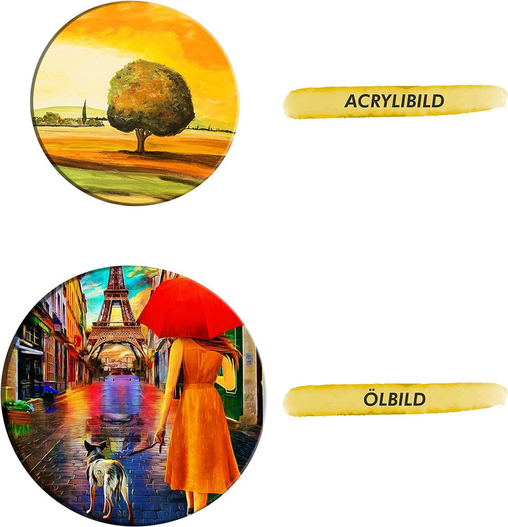 Belle Vous 5 Stk Leere Runde Leinwand - 5 Verschiedene Grössen - Vorgespannte Runde Leinwände zum Be