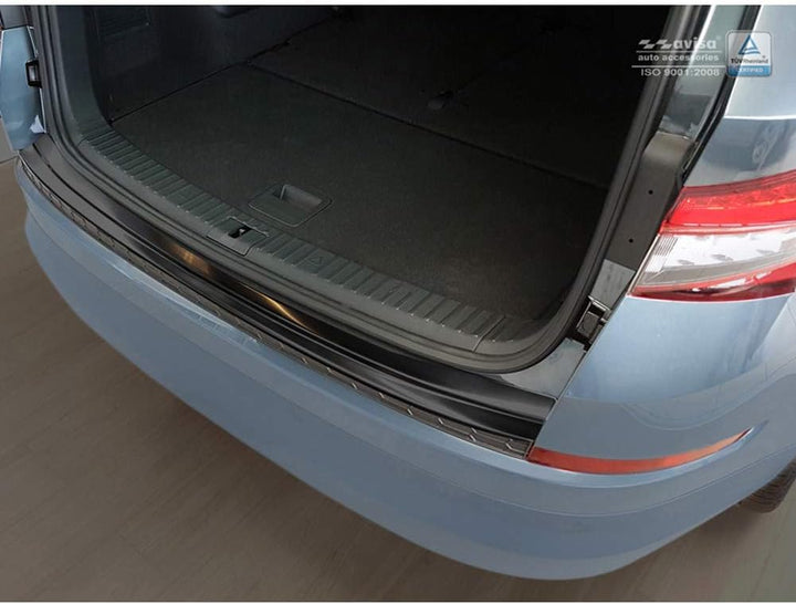 Schwarz Edelstahl Heckstossstangenschutz kompatibel mit Skoda Kodiaq 2017-2021 & FL 2021 Inkl. RS &