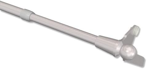 Interdeco Klemmstange (1 Stück), Klemmfix Scheibenstange Silbergrau in 10/8 mm Ø, Avanti, 100-130 cm