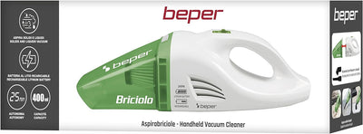 BEPER 50.401 Kleiner und Praktischer-Handstaubsauger Akku Beutellos mit Hepa-Filter für Maschine ode