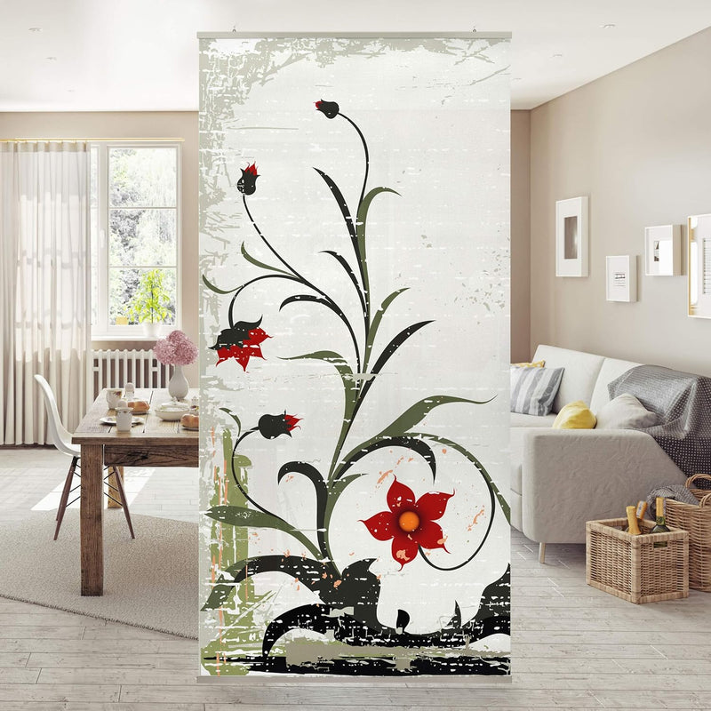 Bilderwelten Raumteiler Pale Flower 250x120cm ohne Halterung 250x120cm without hanger, 250x120cm wit