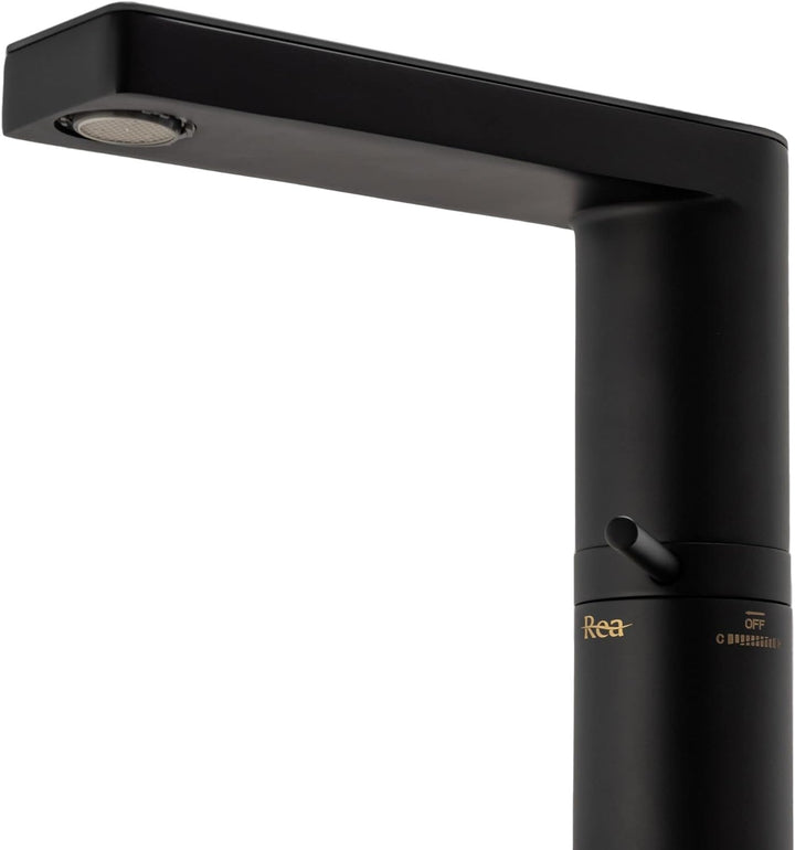 Rea Waschtischarmatur AMAR LCD BLACK LOW Wasserhahn Bad Badarmatur aus Messing Armatur für Waschbeck