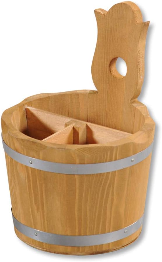 Besteckbehälter aus Holz H=20 D=14 cm ge & Relaxdays Brezelständer aus Bambus, 6-armig, Höhe 35 cm,