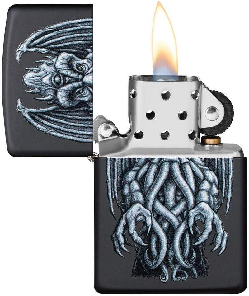 Zippo Unisex-Erwachsene Winged Monster Feuerzeug, Schwarz Matt Flügelmonster, Einheitsgrösse, Schwar