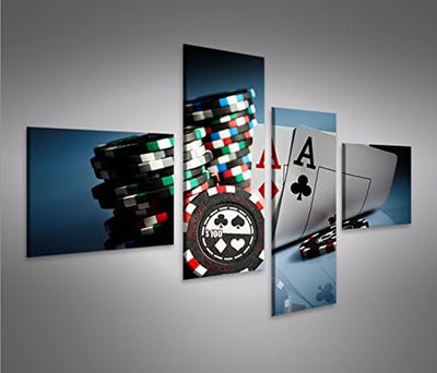 islandburner Bild Bilder auf Leinwand Aces Poker Casino Spielhalle Kartenspiel 4L XXL Poster Leinwan