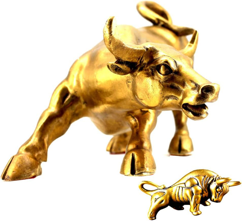 WANLIAN Wall Street Bull Statue Bronze Bull Skulptur Home Decoration Repräsentiert Leben Glück Feng