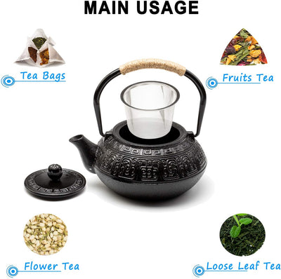 HwaGui-Japanische Teekanne Asiatisch Tea Pot,Vorteile für den Körper 600ml&22oz [MEHRWEG] Königliche