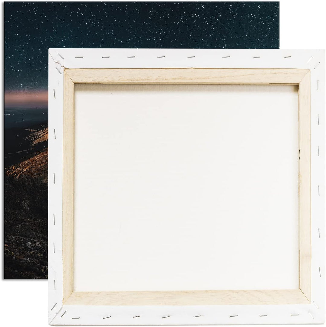 scheinende Nacht über den Bergen Format: 60x60 als Leinwandbild, Motiv fertig gerahmt auf Echtholzra