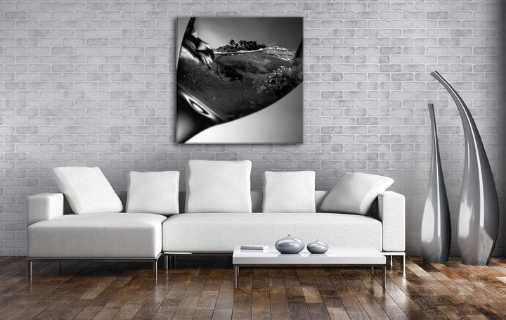 deyoli erstaunliche Insel in Einem Weinglas Format: 70x70 Effekt: Schwarz&Weiss als Leinwandbild, Mo