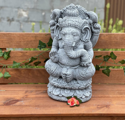 Stone and Style Steinfigur Ganesha 12,1 kg frostfest Steinguss massiv