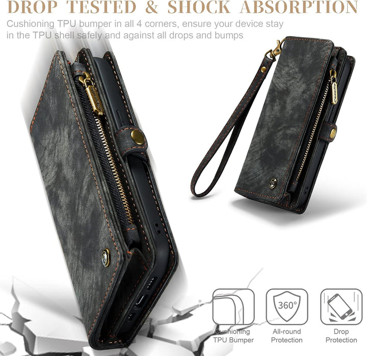 UFinetech 2-in-1 iPhone 11 Hülle Tasche Design Flip TPU Bumper Leder Abnehmbar Flexibel Magnetische