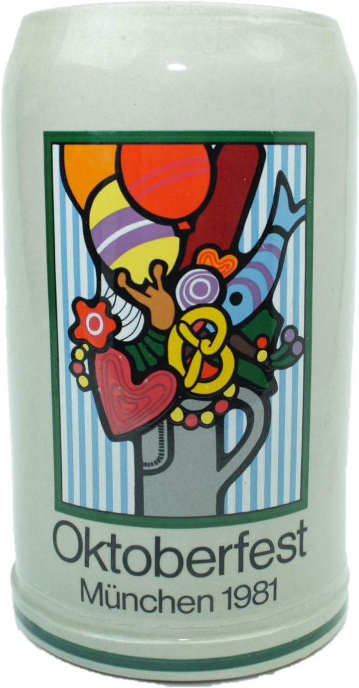 Steinfixx® - Original Oktoberfestkrug 1981 I Jahrgangskrug I Jahreskrug I Wiesnkrug I Sammlerkrug