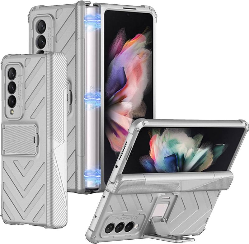 Miimall für Samsung Galaxy Z Fold 3 Hülle mit Scharnierschutz, Schweres Stossfestes Design Handyhüll