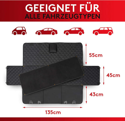 WhizProducts® Hundedecke für Auto Rückbank (mit Zusatz-Decke, Tasche & Sicherheitsgurt) – Wasserabwe