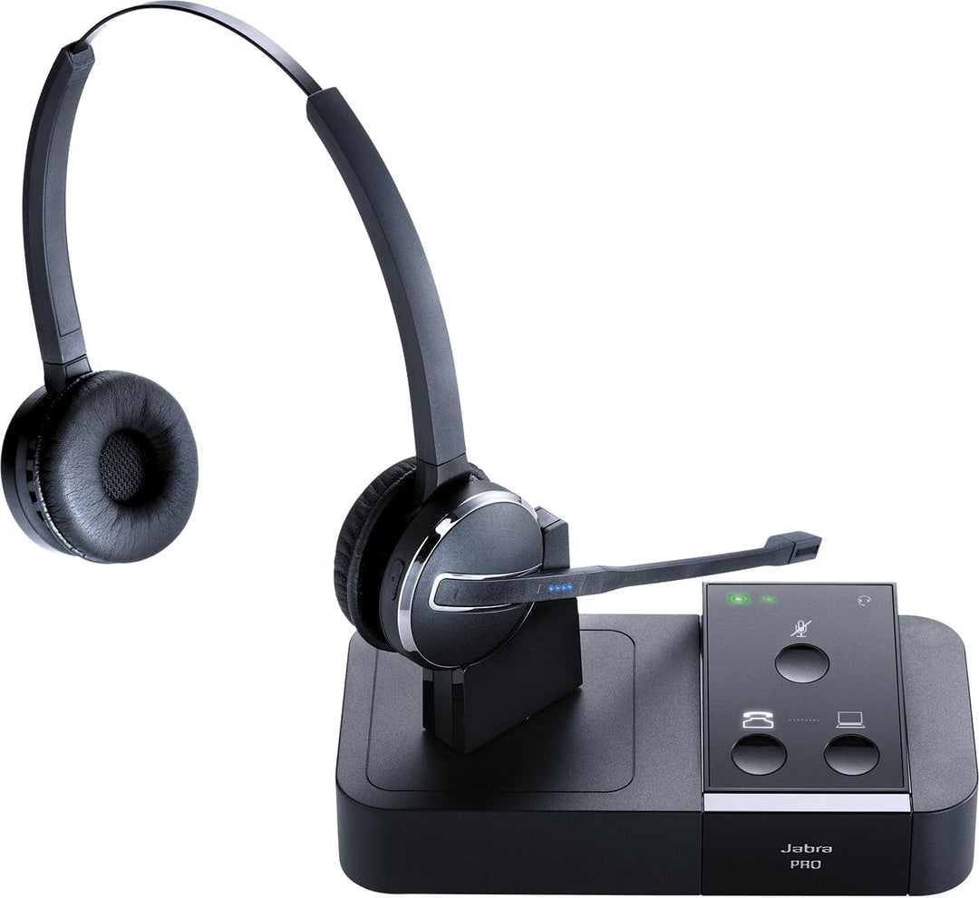Jabra Pro 9450 Flex Duo Wireless-DECT-Headset für Festnetztelefon und PC-Softphones, flexibler Mikro