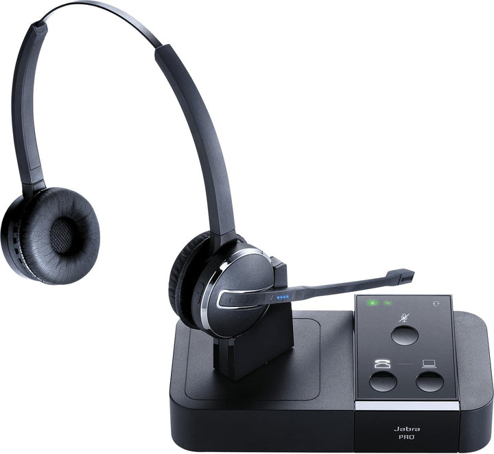 Jabra Pro 9450 Flex Duo Wireless-DECT-Headset für Festnetztelefon und PC-Softphones, flexibler Mikro
