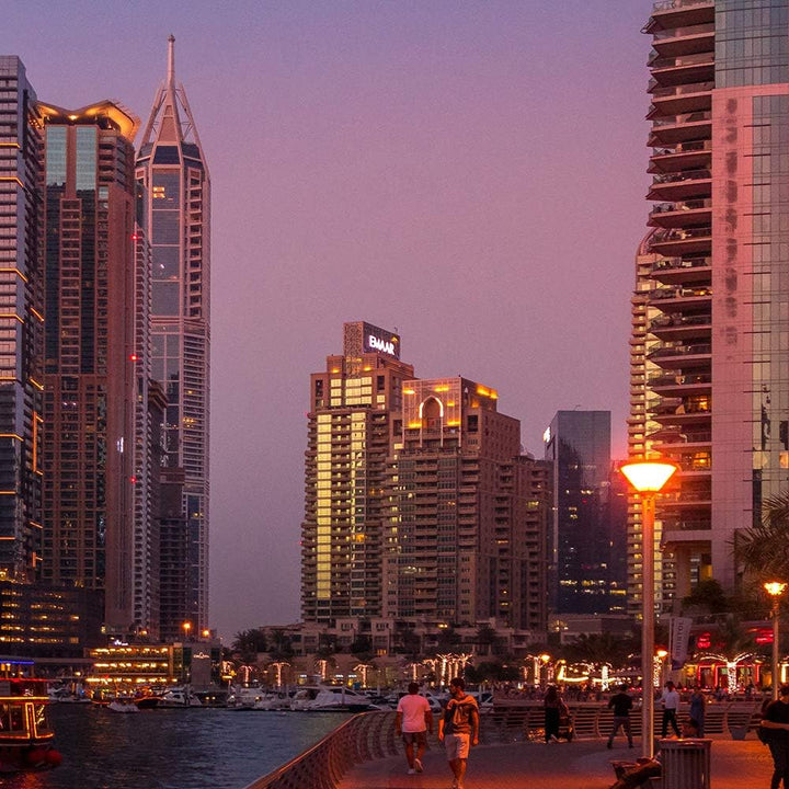 Feeby Deco Panel 5 Teilig Stadt City Bilder Modern Architektur Palme rot 200x100 cm Deco panel 200x1