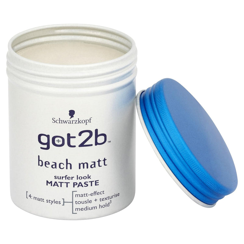 Schwarzkopf got2b Beach Matt Texturisierende Mattpaste, mittlerer Halt, silikonfrei, 100 ml - 6 Stüc
