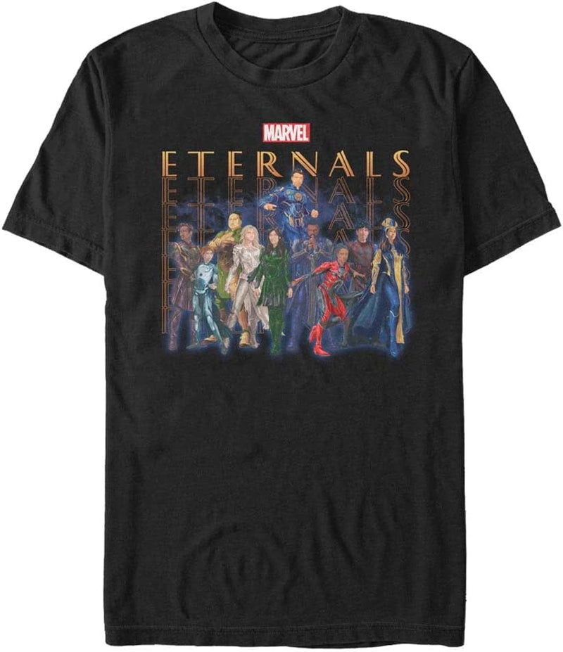 Marvel Unisex The Eternals Eternals Group Repeating Organic Short Sleeve T-shirt L Schwarz, L Schwar