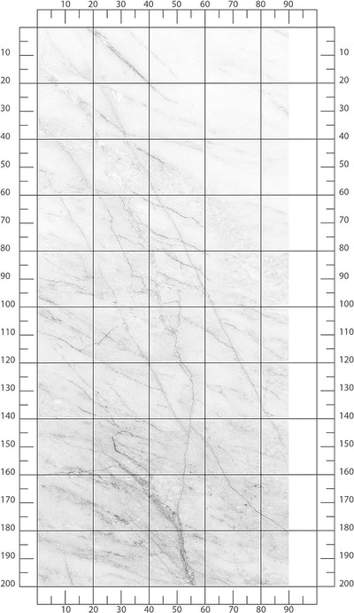 wandmotiv24 Türtapete weisser Marmor, Naturstein, Stein, Muster 90 x 200cm (B x H) - Dekorfolie selb