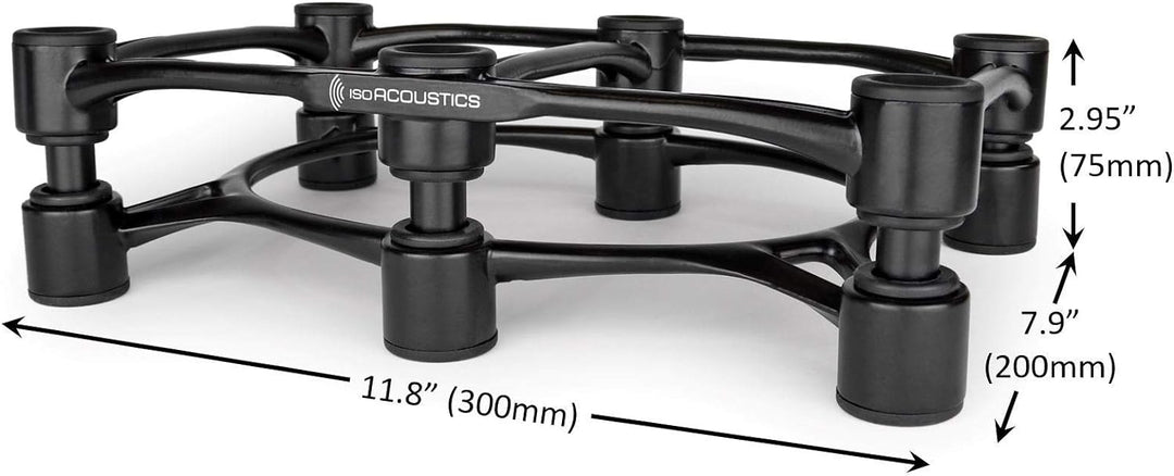 IsoAcoustics Aperta-Serie mit Lautsprecherstativen, schwingungsdämpfend, mit einstellbarer Neigung: