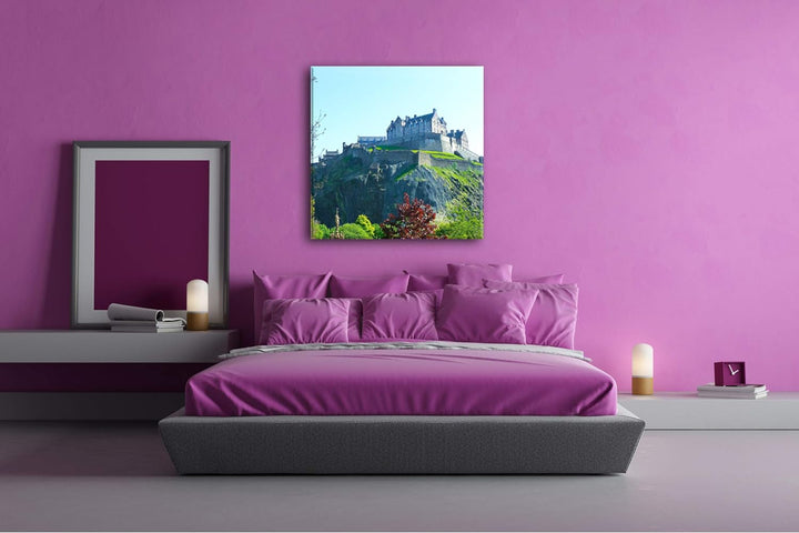 deyoli Burg in Edinburgh Schottland Format: 70x70 als Leinwandbild, Motiv fertig gerahmt auf Echthol