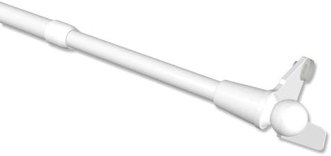 Interdeco Klemmstange (1 Stück), Klemmfix Scheibenstange Weiss in 10/8 mm Ø, Avanti, 60-80 cm ausdre