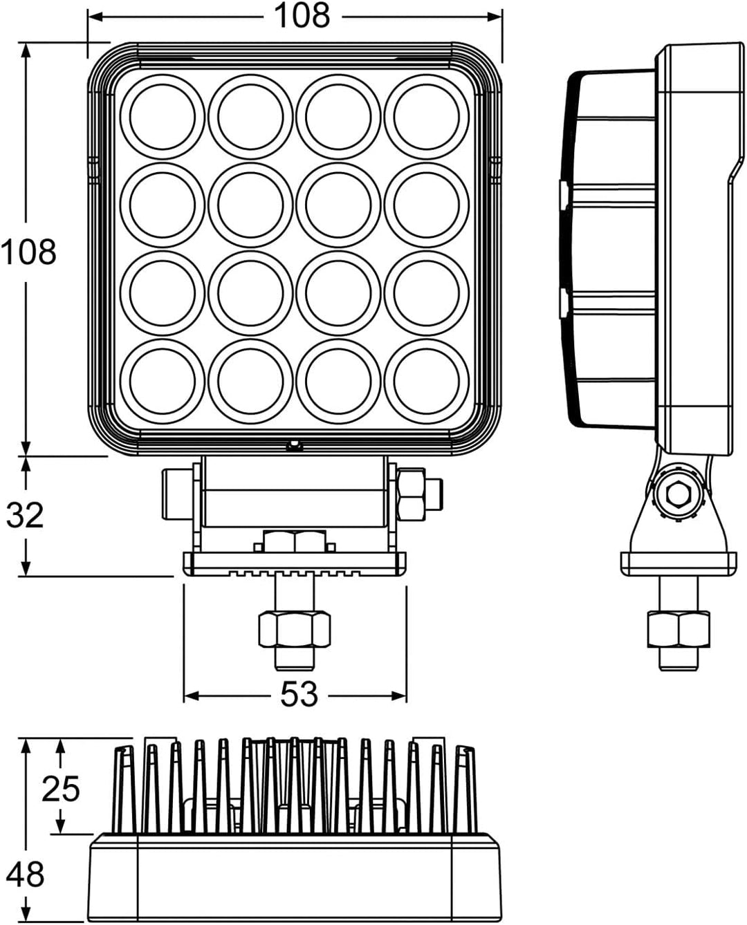 AdLuminis LED Rückfahrscheinwerfer 25 Watt 2700 Lumen, Arbeitsscheinwerfer mit ECE R23 Zulassung, 35