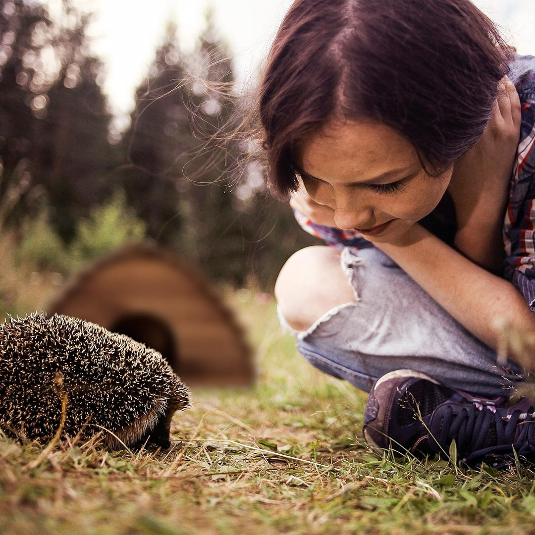 Relaxdays Igelhaus, geflammtes Holz, Igelhotel Boden, katzensicher, Winterquartier Igel, Garten, HBT