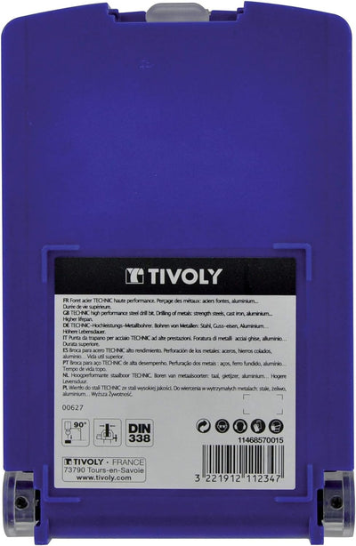 Tivoly 11468570015 T-Box Typ E, 19 Metallbohrer HSS Cobalt Technic Ø1 bis 10 mm x 0,5 mm