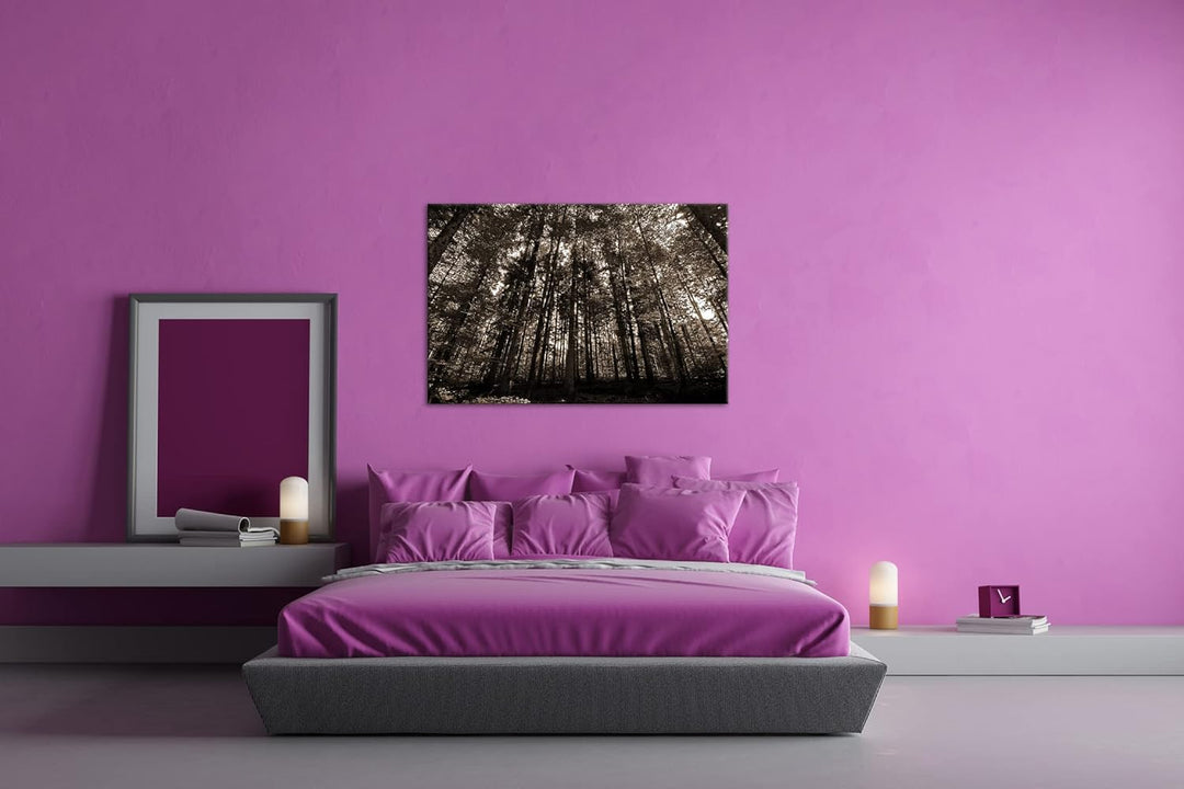 deyoli Wald voller Bäume Format: 80x60 als Leinwand, Effekt: Sepia, Motiv fertig gerahmt auf Echthol