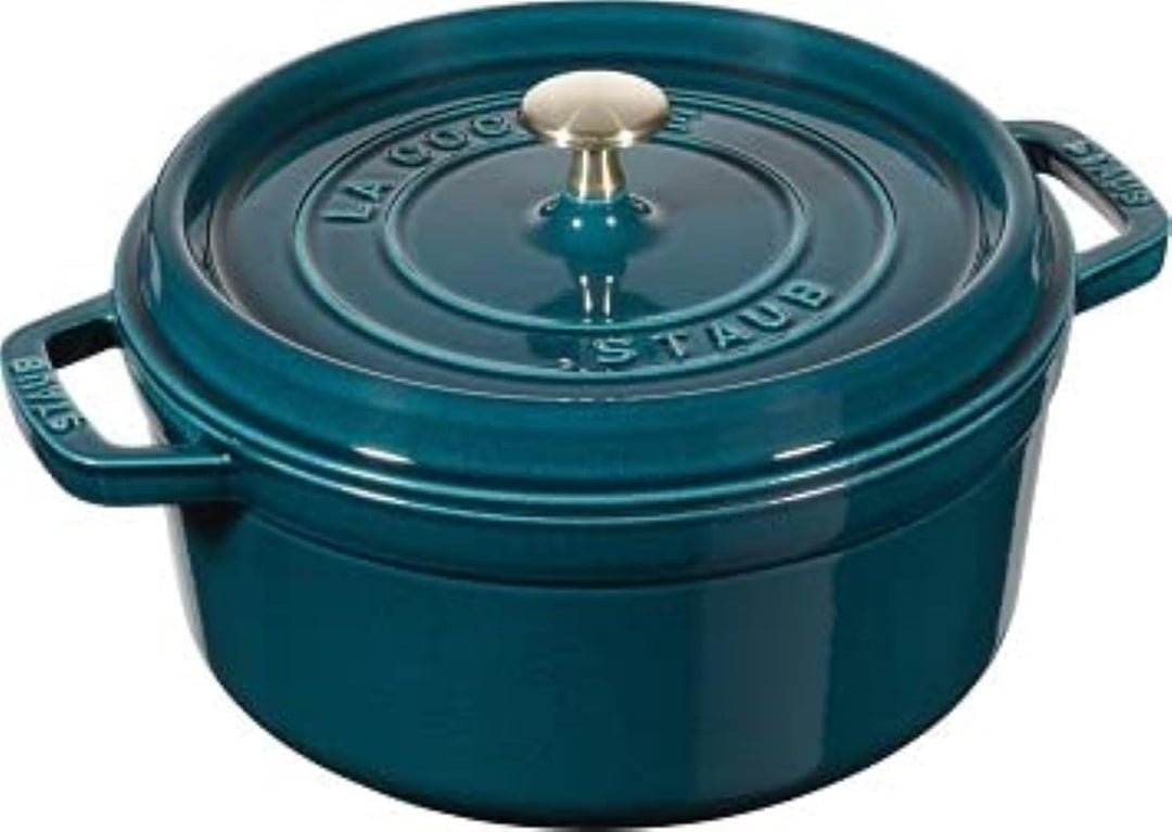 STAUB Gusseisen Bräter/Cocotte, Rund 24 cm, 3,8 L, Aromaregen Funktion, Für alle Herdarten geeignet,