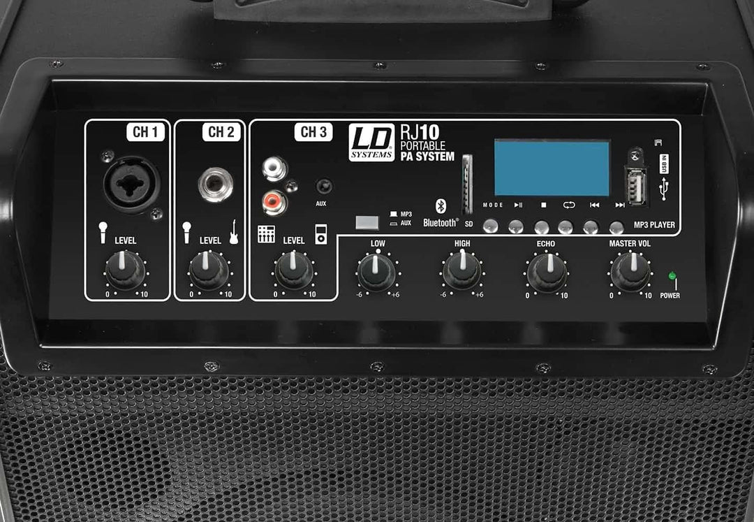LD Systems Roadjack 10 - Batteriegespeister Bluetooth-Lautsprecher mit Mixer, schwarz