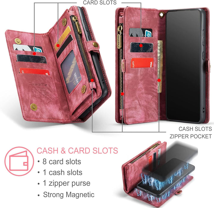 UFinetech Abnehmbar Samsung Galaxy S20 FE Hülle Tasche Handy Leder TPU Kartenfach Flip Magnetisch Re