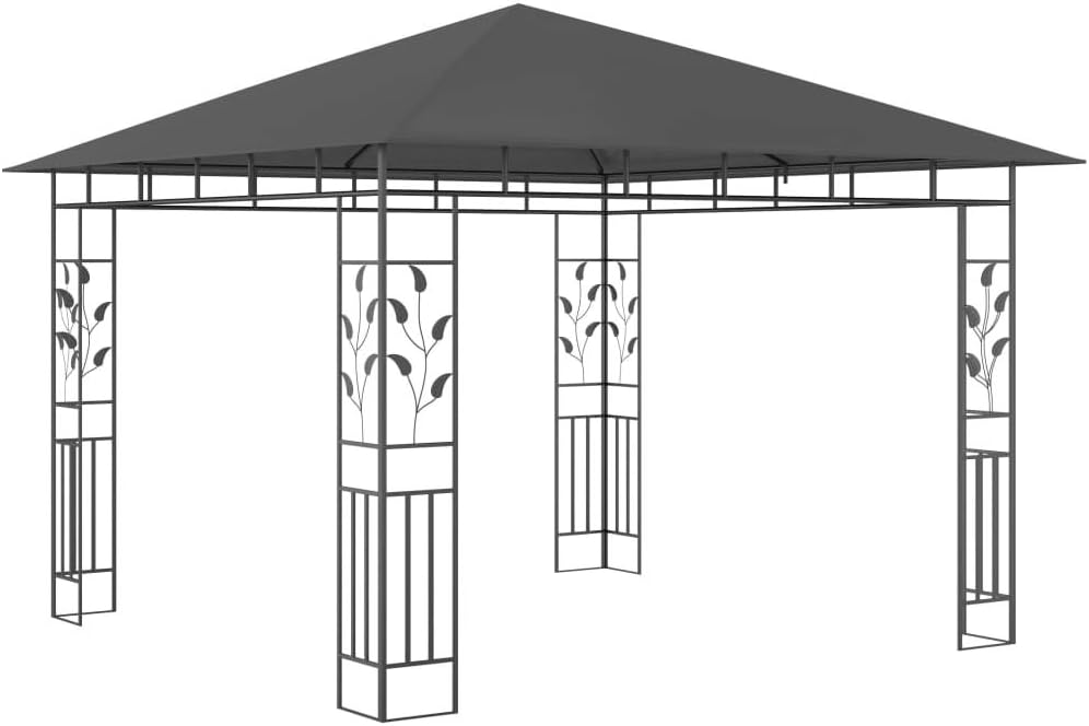 Tidyard Patio-Pavillon im Freien, Pergola-Pavillon aus Stahl mit weichem Verdeck und Moskitonetz, fü